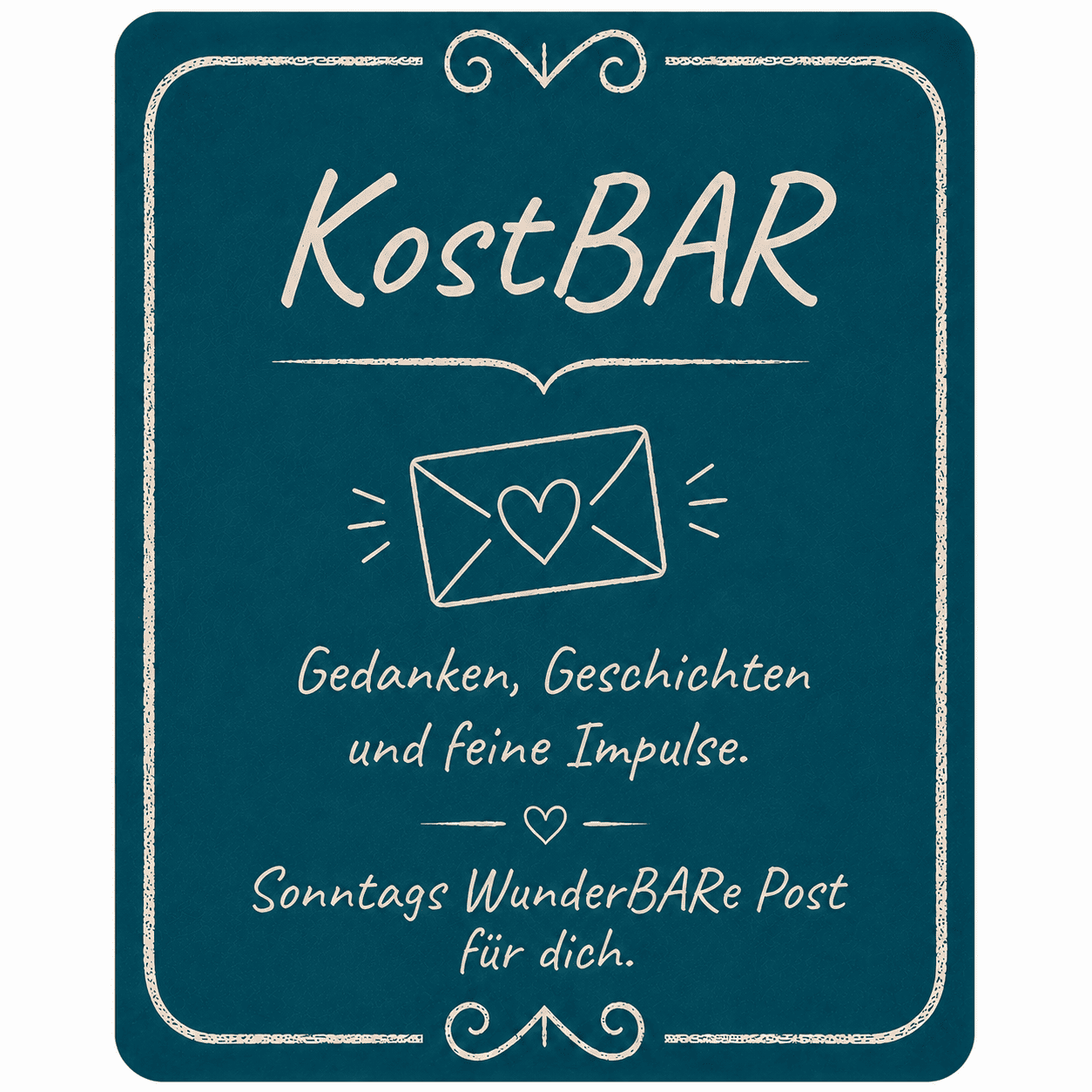 KostBAR – Newsletter-Anmeldung: Sonntags WunderBARe Post für dich